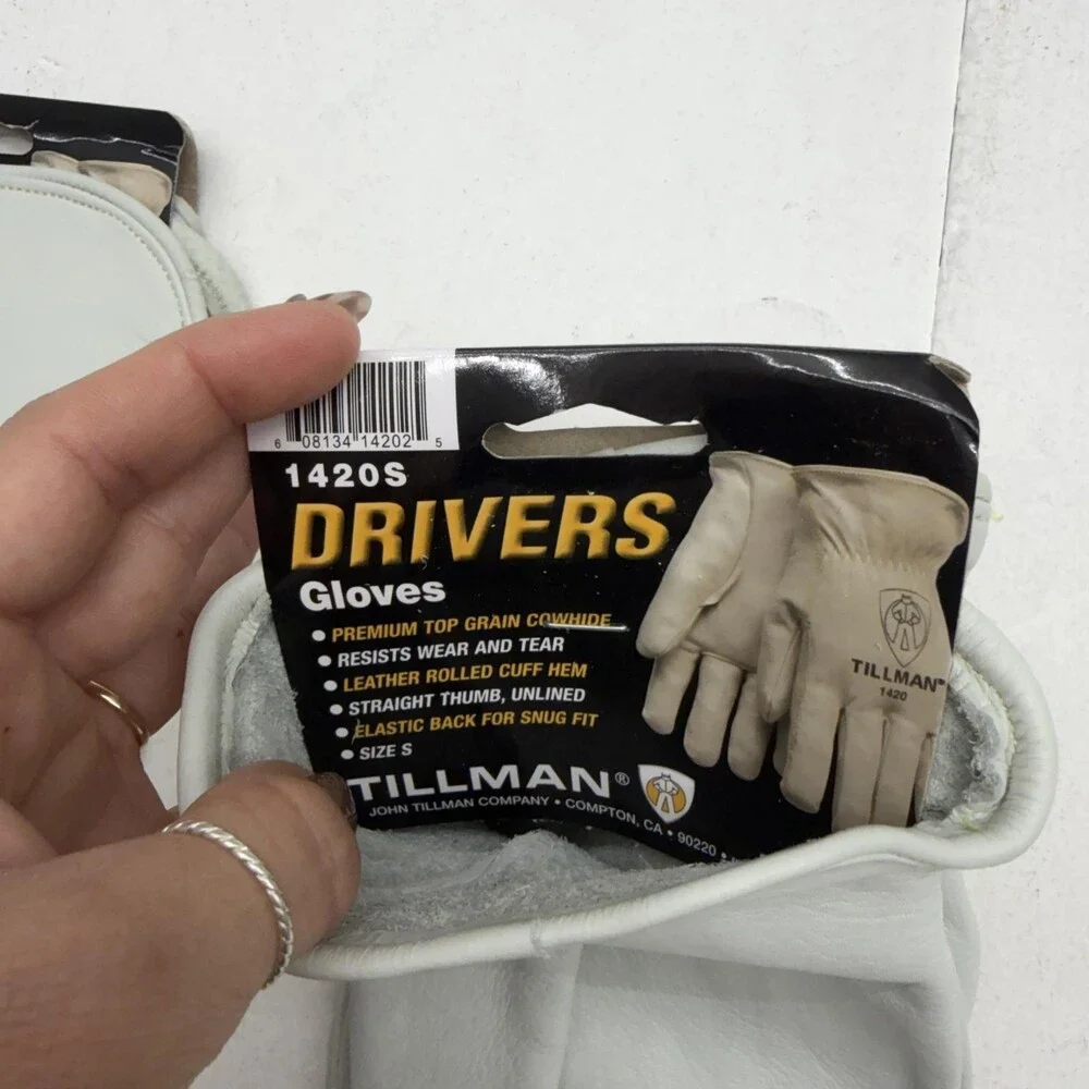 Tillman 1420S Drivers Gloves Top Grain Cowhide Leather Size S 3 Pack Gray